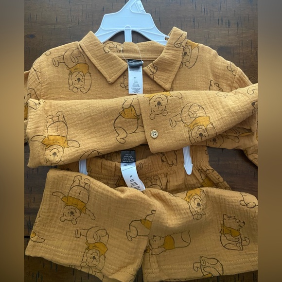 •NWT•Disney Winnie the Pooh Toddler 2-Piece Textured Cotton Gauze Outfit Set - Picture 4 of 6